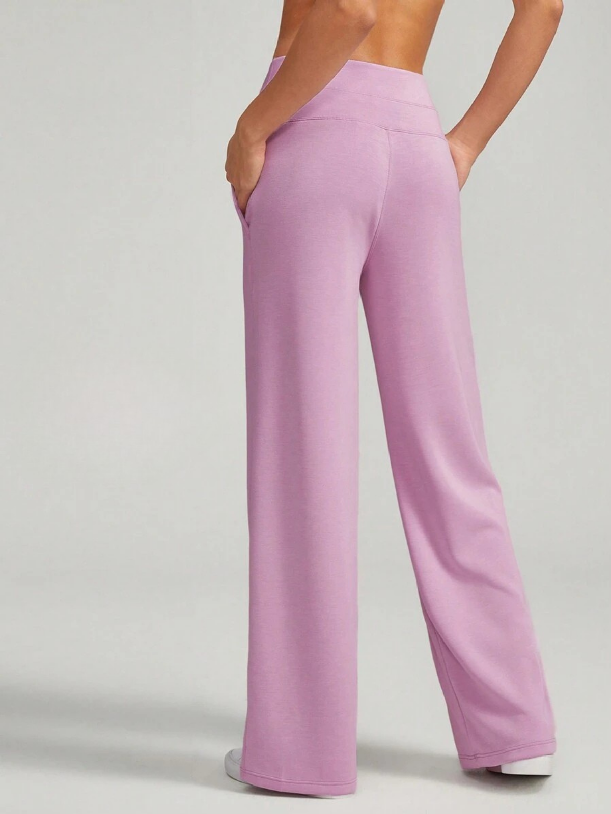 High-Waisted Modal Silk Wide-Leg Lounge Pants with Pockets