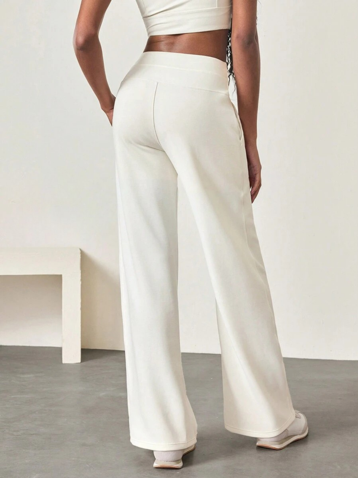 High-Waisted Modal Silk Wide-Leg Lounge Pants with Pockets