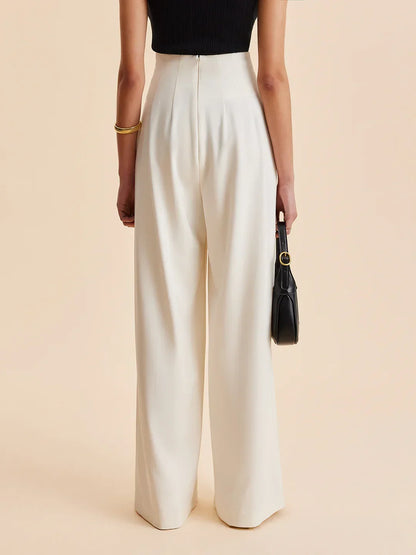 Women's Embellished High-Waist Wide-Leg Tailored Trousers
