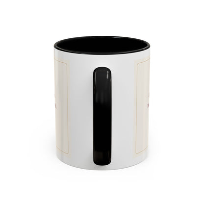 STAPLE Good Friends, Warm Moments 11 oz mug in Black, handle view; digital Printify mockup.