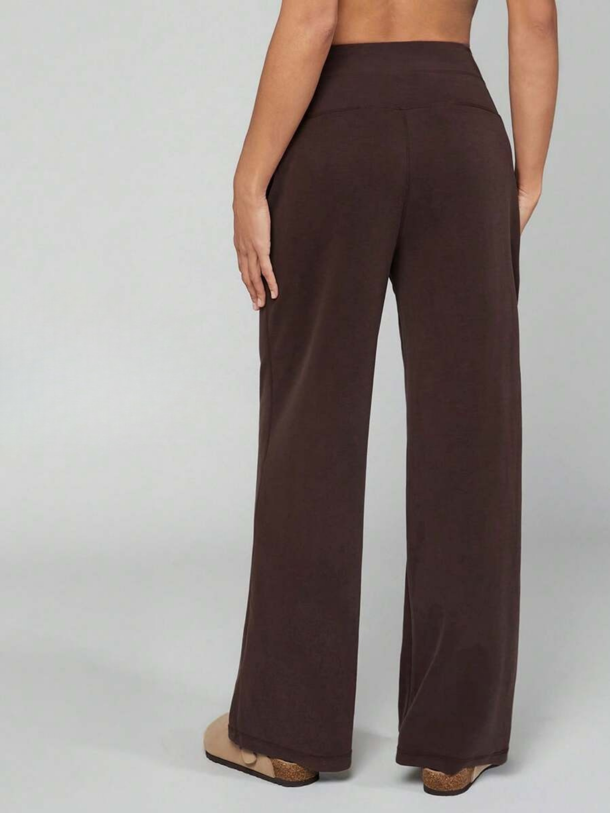 High-Waisted Modal Silk Wide-Leg Lounge Pants with Pockets