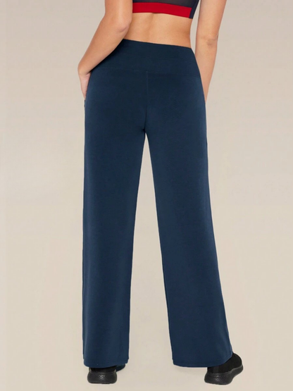 High-Waisted Modal Silk Wide-Leg Lounge Pants with Pockets