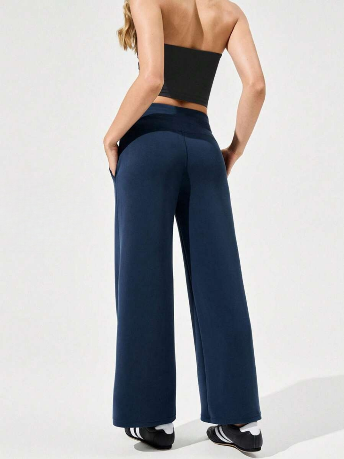 High-Waisted Modal Silk Wide-Leg Lounge Pants with Pockets