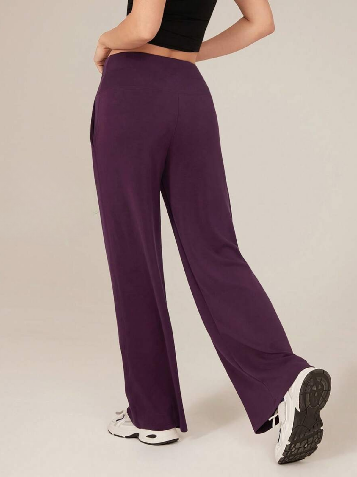 High-Waisted Modal Silk Wide-Leg Lounge Pants with Pockets