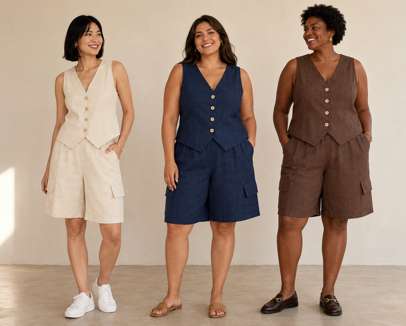 The Everyday Vest & Cargo Bermuda Set