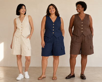 The Everyday Vest & Cargo Bermuda Set