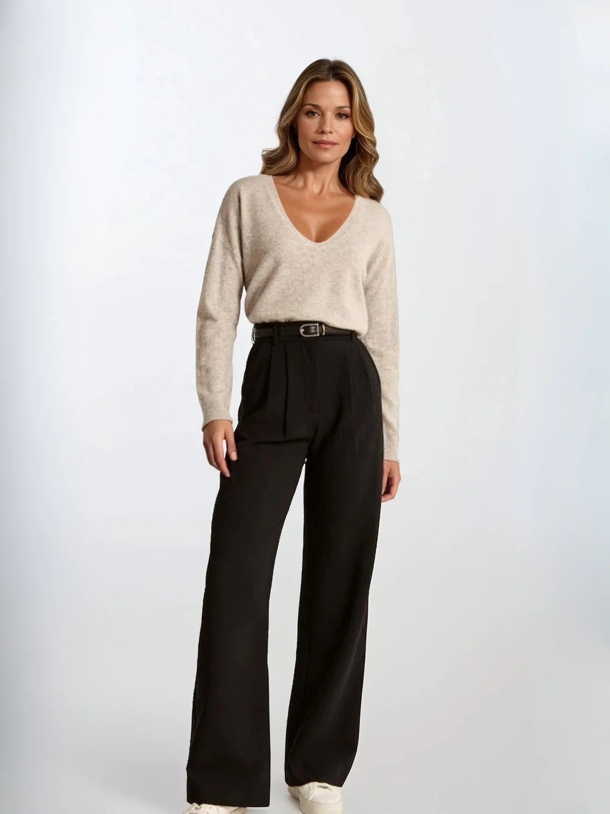 Women's High-Waisted Wide-Leg Casual Trousers