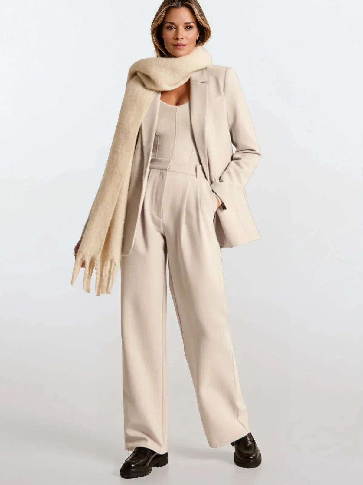 Women's High-Waisted Wide-Leg Casual Trousers