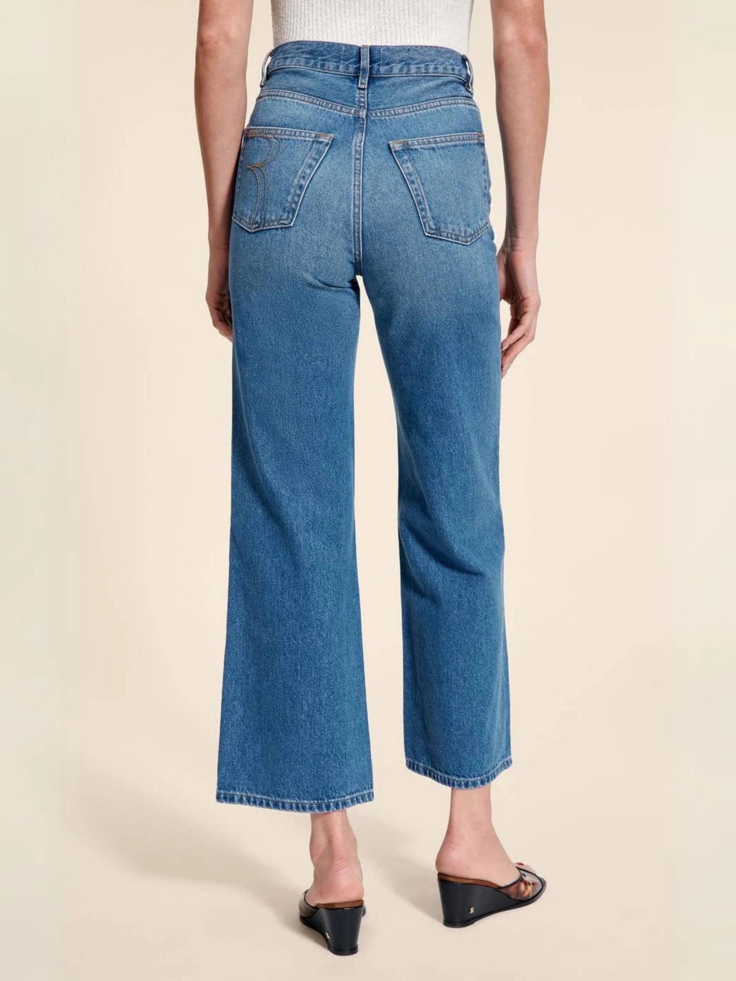 Women's Loose Fit High-Waisted Straight Leg Denim Jeans