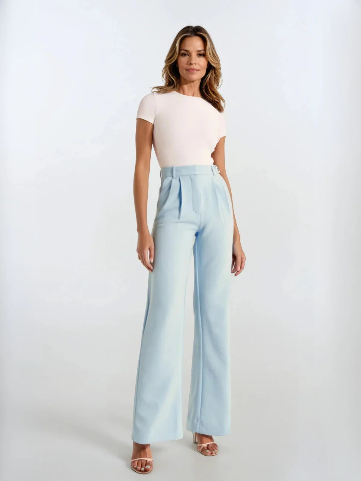 Women's High-Waisted Wide-Leg Casual Trousers