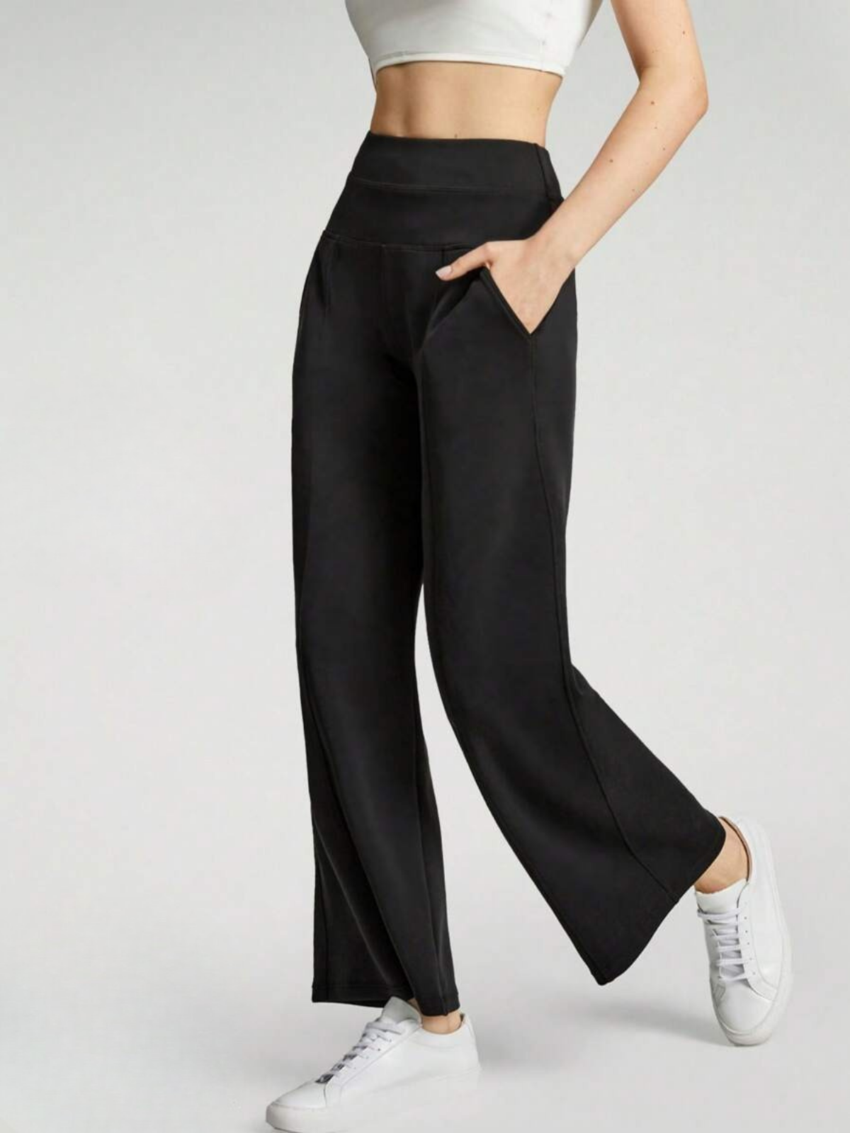 High-Waisted Modal Silk Wide-Leg Lounge Pants with Pockets