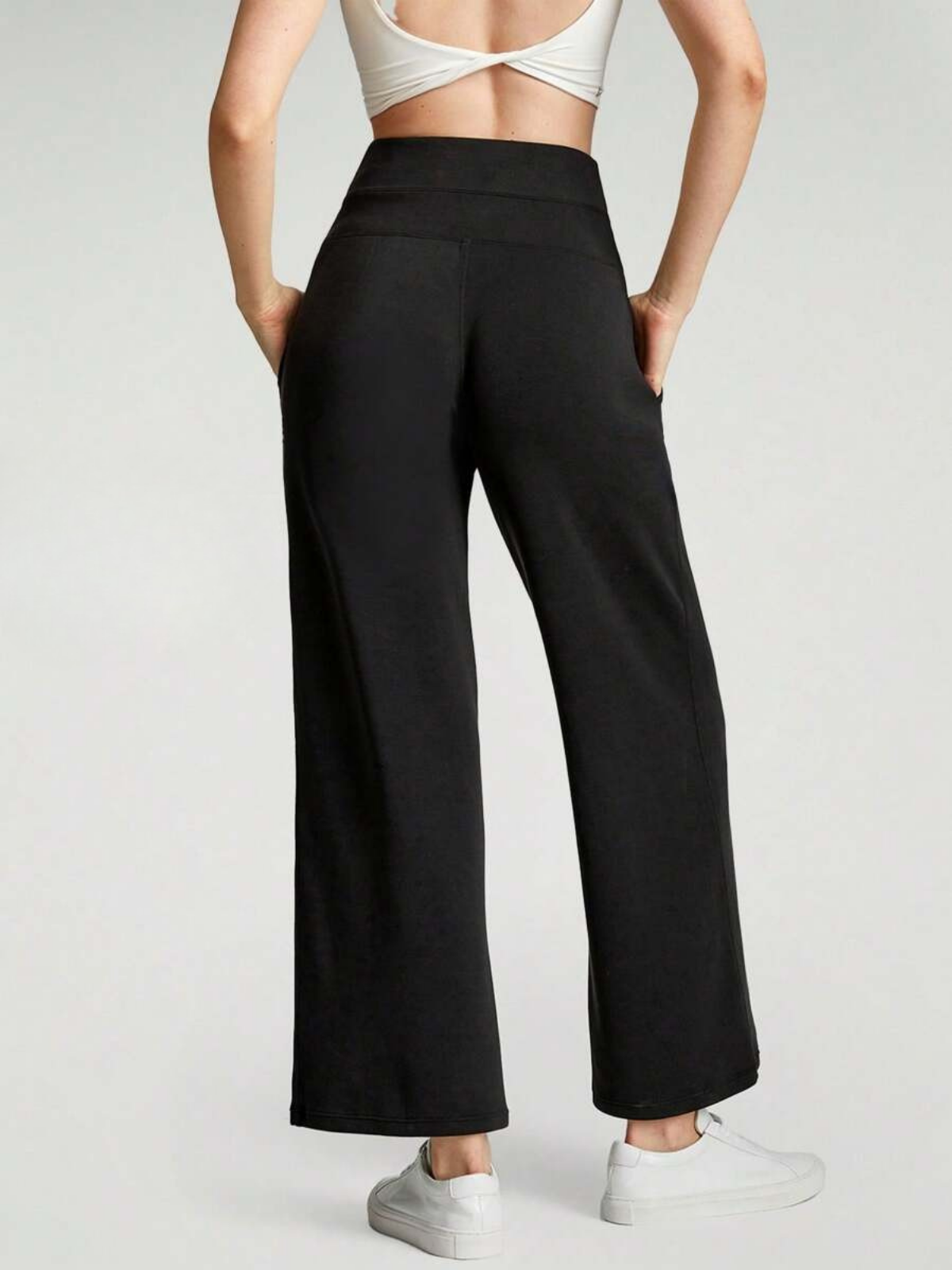 High-Waisted Modal Silk Wide-Leg Lounge Pants with Pockets