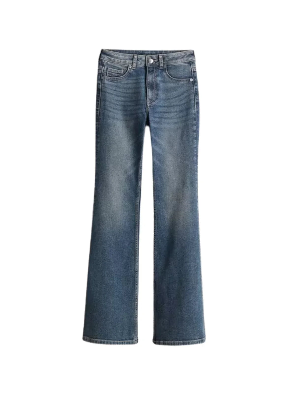 Women's Casual Mid-Waisted Flared Skinny Jeans