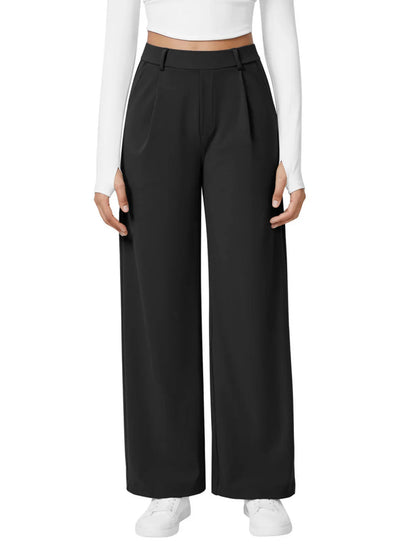 Effortless High-Waisted Wide-Leg Trousers for Women - Comfortable Everyday Fit