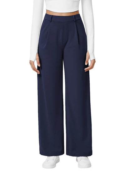 Effortless High-Waisted Wide-Leg Trousers for Women - Comfortable Everyday Fit