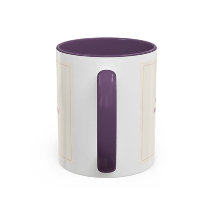 STAPLE Good Friends, Warm Moments 11 oz mug in Purple, handle view; digital Printify mockup.