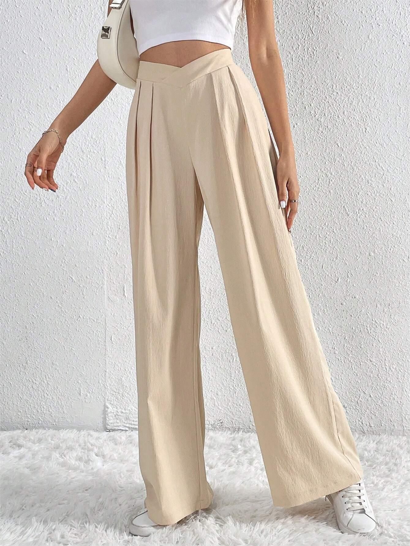 Vintage-Inspired Old Money Pleated Wide Leg Trousers