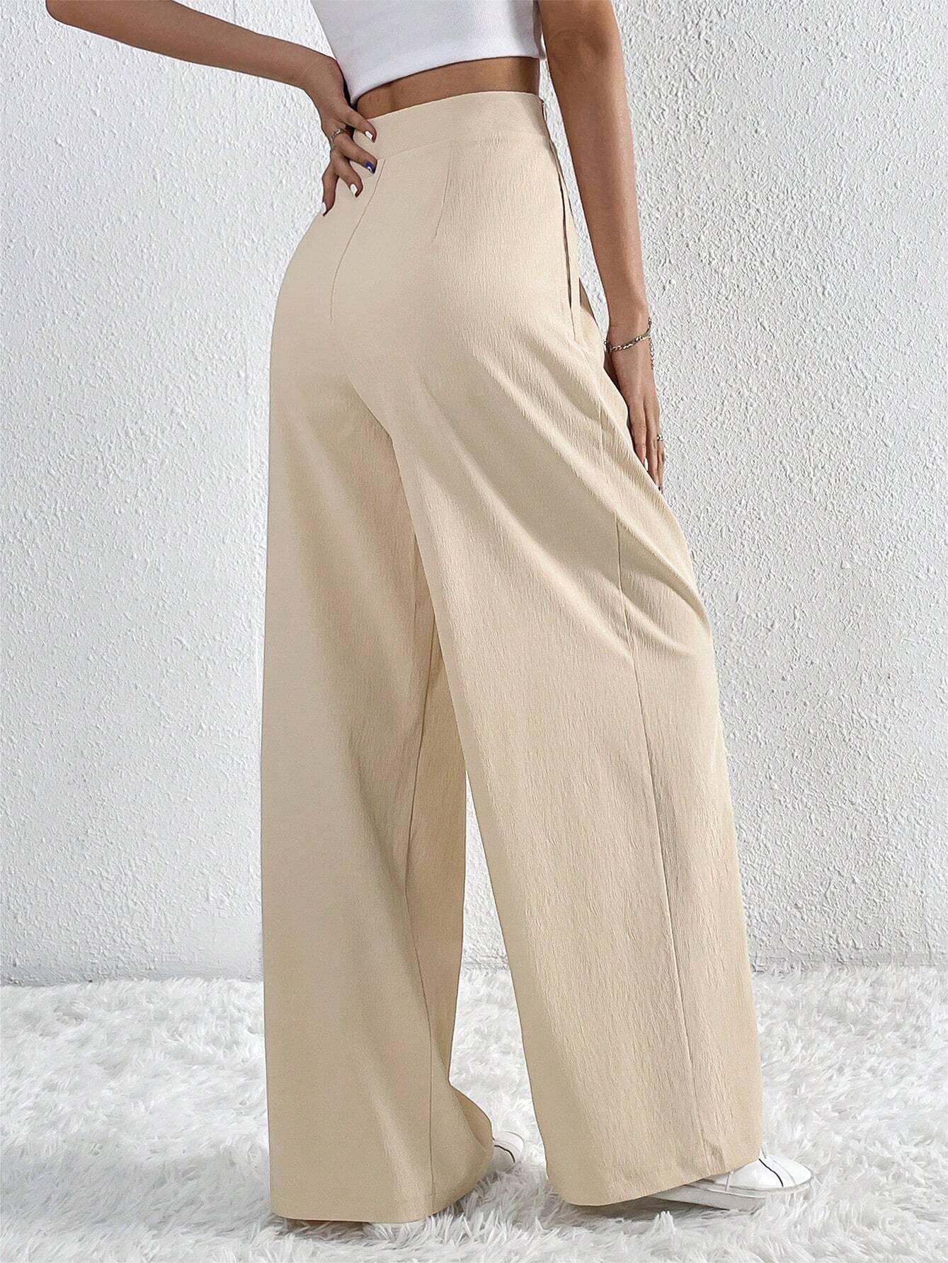 Vintage-Inspired Old Money Pleated Wide Leg Trousers