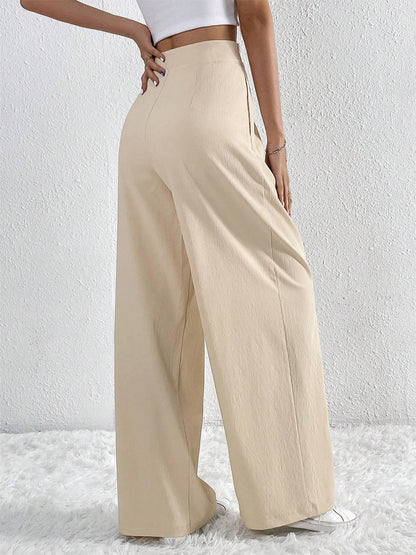 Vintage-Inspired Old Money Pleated Wide Leg Trousers