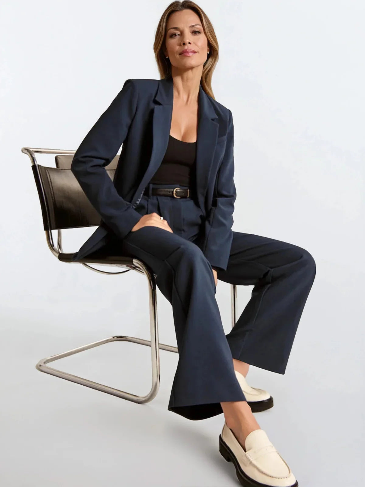 Women's High-Waisted Wide-Leg Casual Trousers