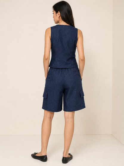 The Everyday Vest & Cargo Bermuda Set
