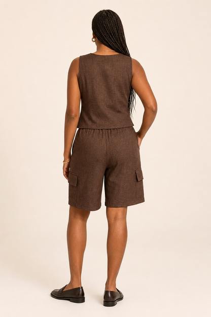 The Everyday Vest & Cargo Bermuda Set