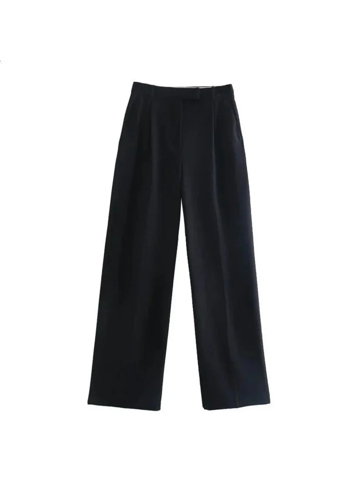 Women's Elegant Casual Loose-Fit High-Waisted Straight-Leg Trousers