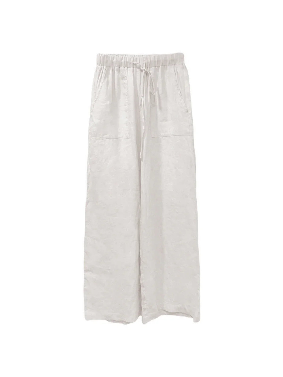 Women's Premium Linen High-Waisted Straight-Leg Trousers