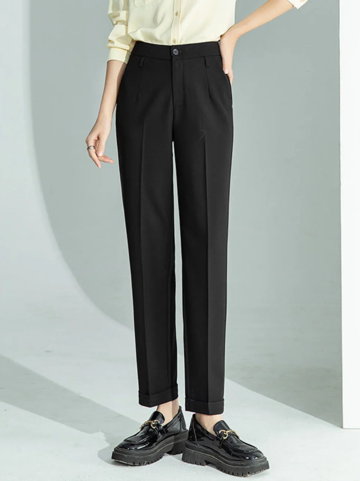 Professional Women's Casual Loose-Fit Work Trousers