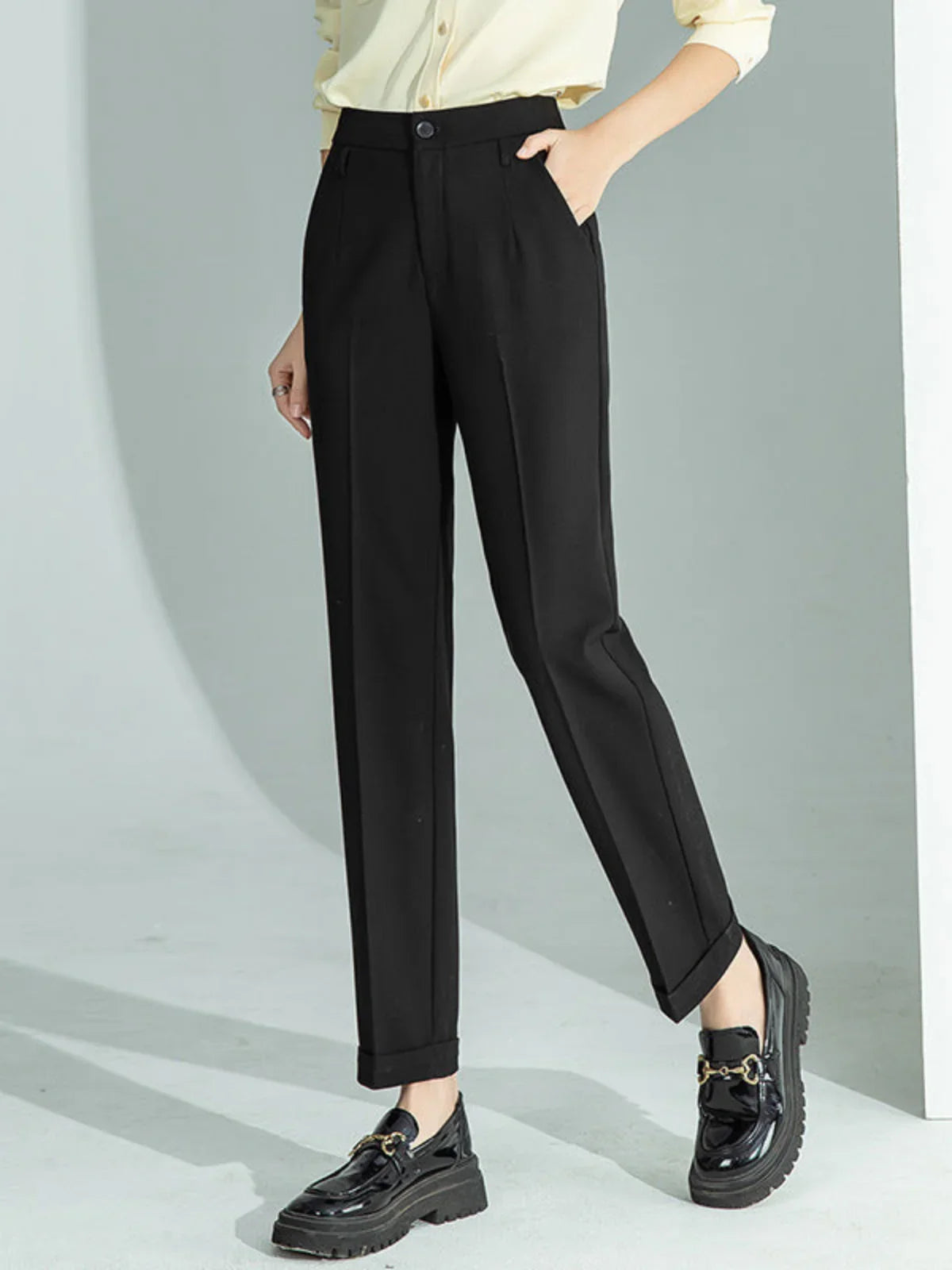 Professional Women's Casual Loose-Fit Work Trousers