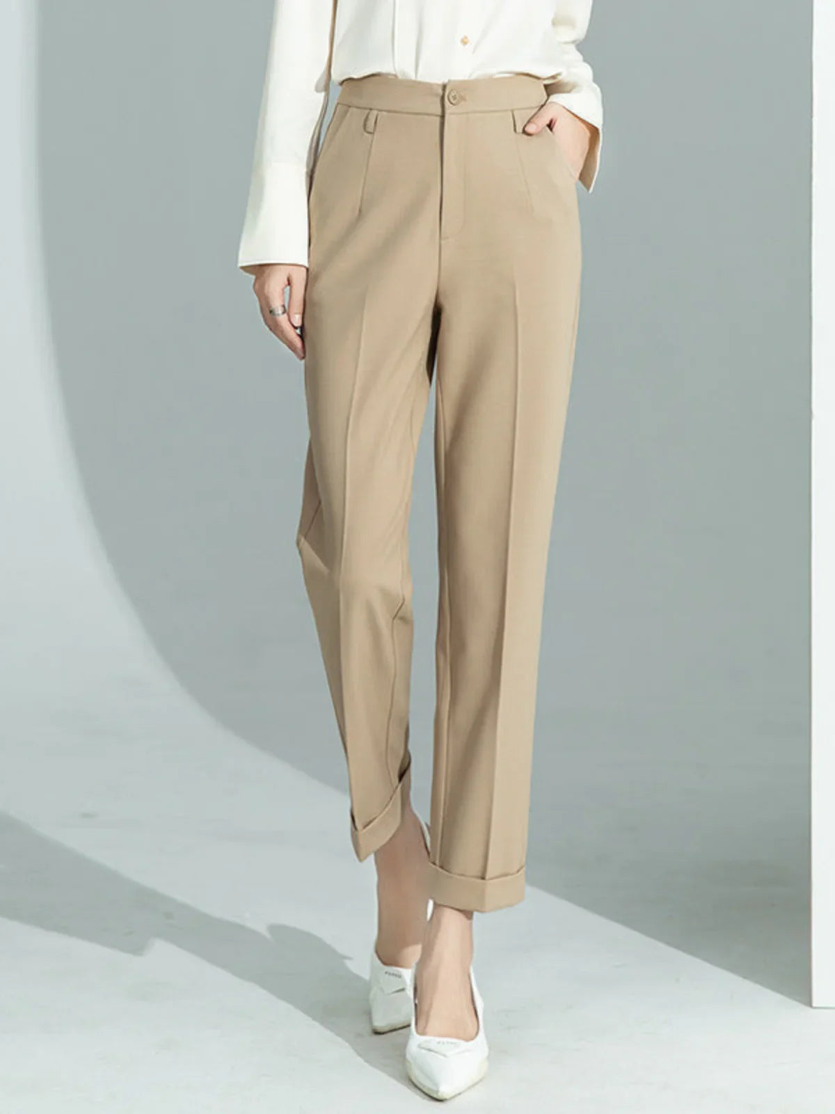 Professional Women's Casual Loose-Fit Work Trousers