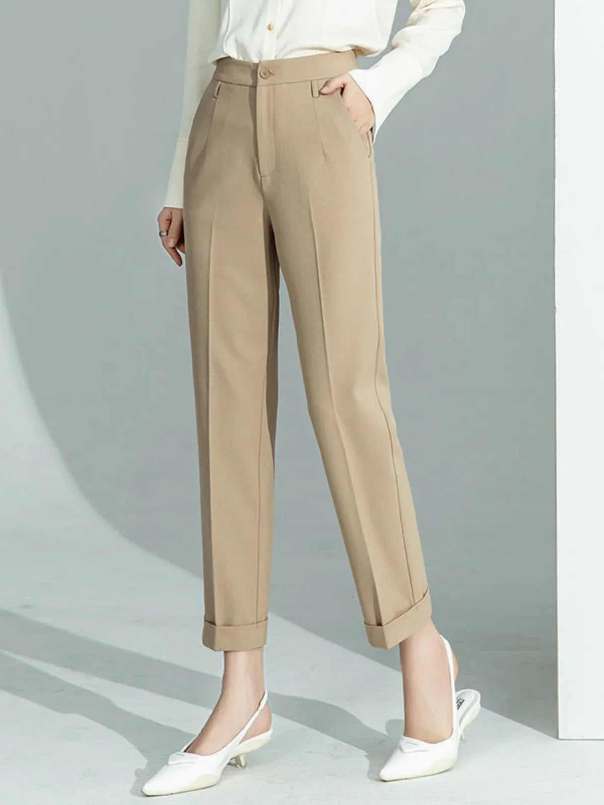 Professional Women's Casual Loose-Fit Work Trousers