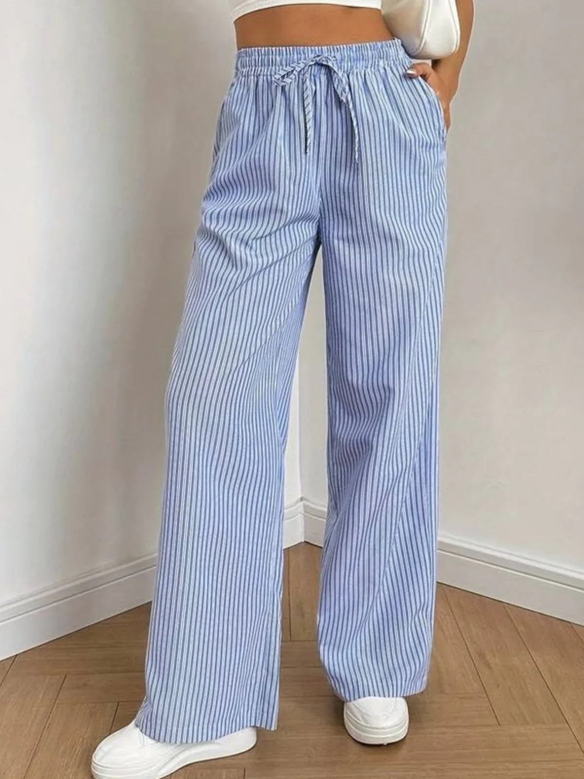 Men's Casual Cotton Striped Trousers - Comfortable Fit