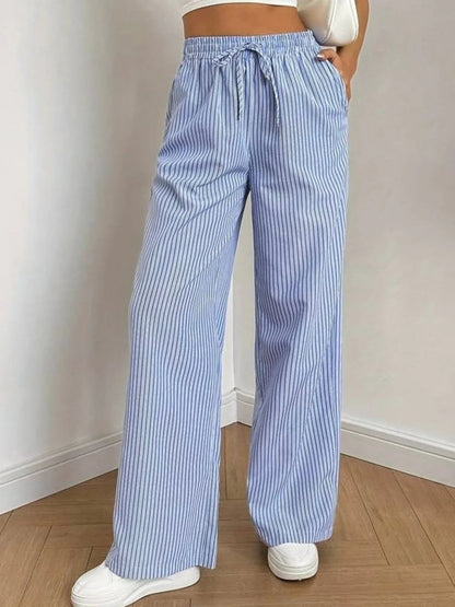 Men's Casual Cotton Striped Trousers - Comfortable Fit