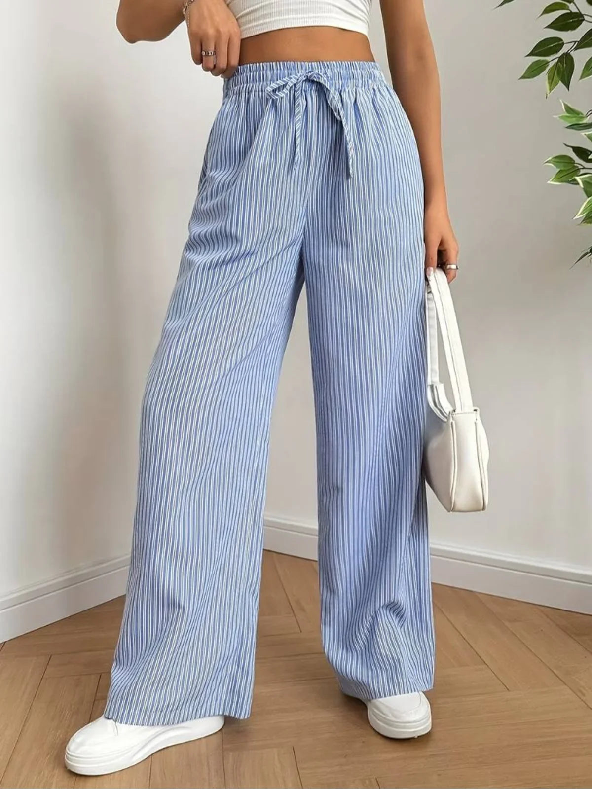 Men's Casual Cotton Striped Trousers - Comfortable Fit