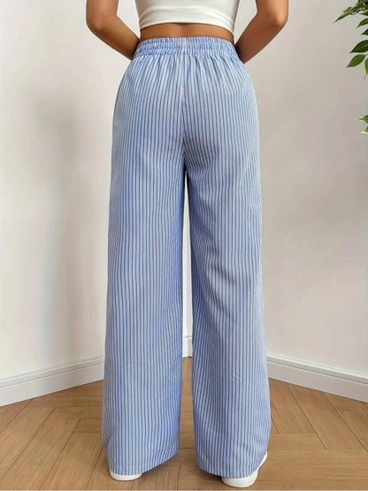 Men's Casual Cotton Striped Trousers - Comfortable Fit