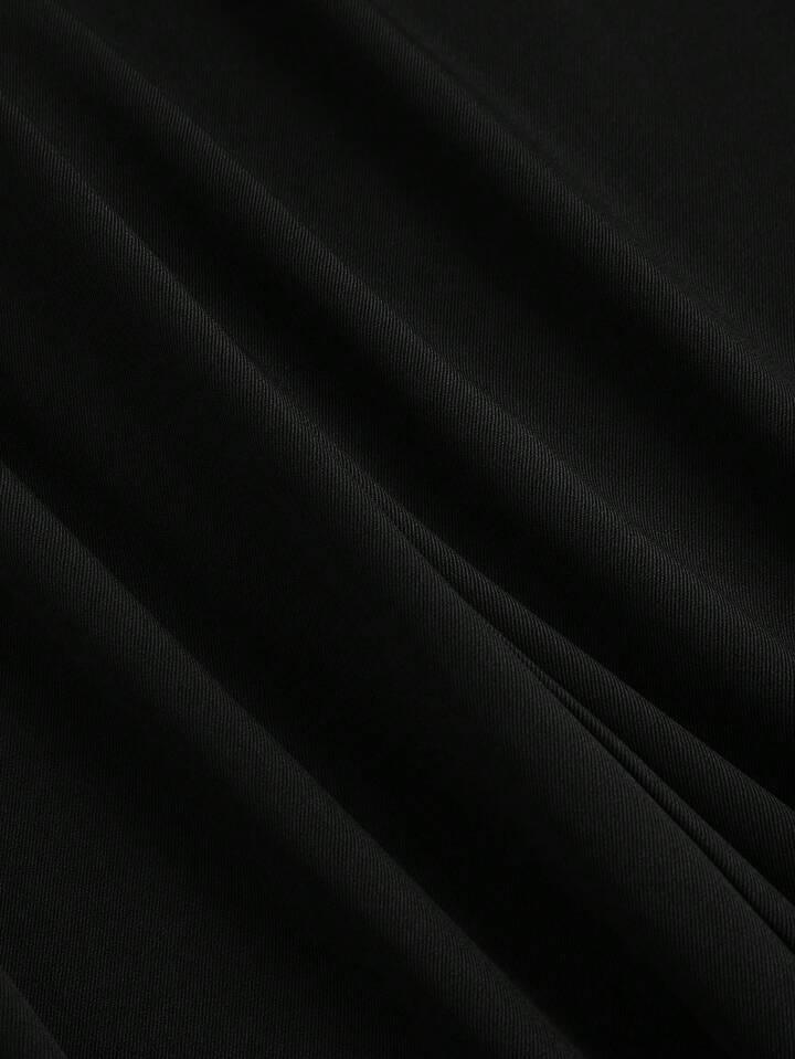 Women's High-Waisted Wide-Leg Black Trousers