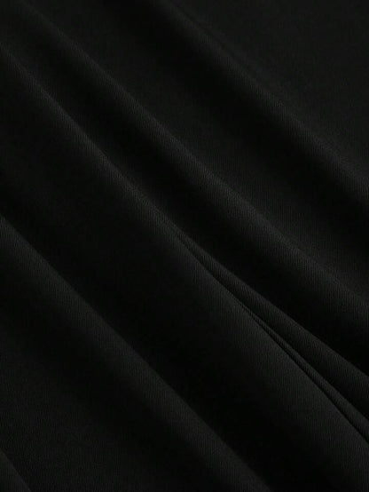 Women's High-Waisted Wide-Leg Black Trousers