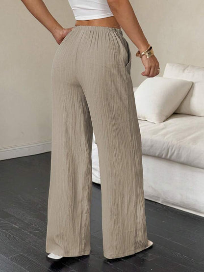 Premium Soft Textured Drawstring Pants - Comfortable Everyday Elegance