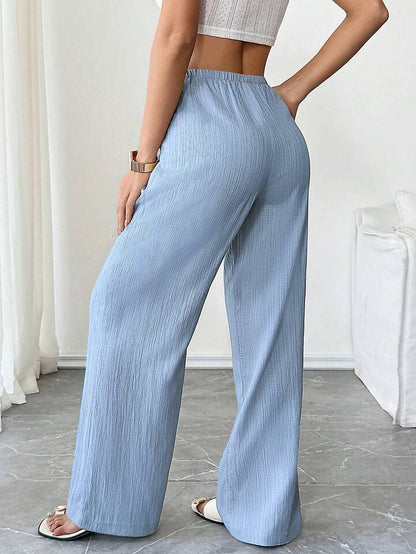 Premium Soft Textured Drawstring Pants - Comfortable Everyday Elegance