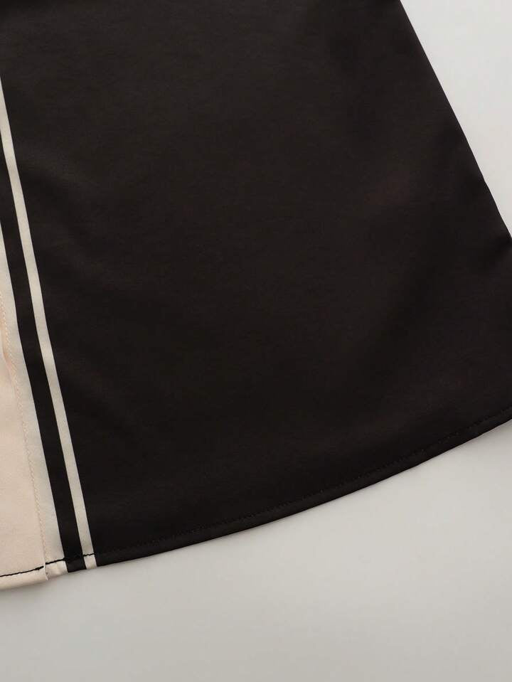 Contrast Panel Sleeveless Blouse – Sophisticated Everyday Fashion