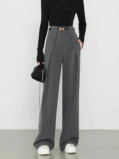 Always Elegant Women's High-Waisted Wide-Leg Tailored Trousers