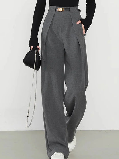 Always Elegant Women's High-Waisted Wide-Leg Tailored Trousers