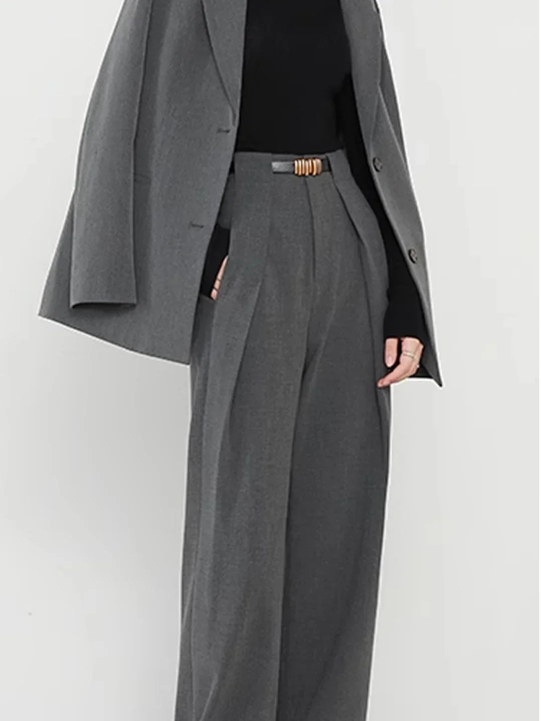 Always Elegant Women's High-Waisted Wide-Leg Tailored Trousers