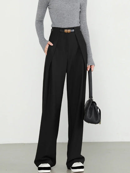 Always Elegant Women's High-Waisted Wide-Leg Tailored Trousers