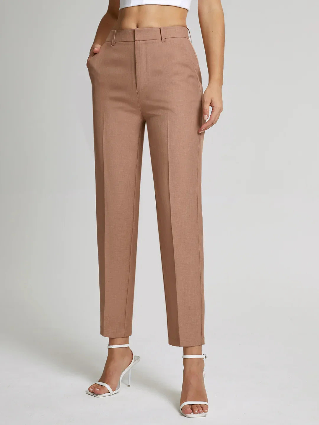 Elegant Women's Ankle-Length Tailored Trousers