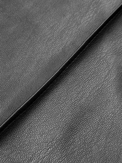 Women's Elegant High-Waisted Faux Leather Trousers