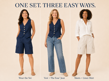 The Everyday Vest & Cargo Bermuda Set