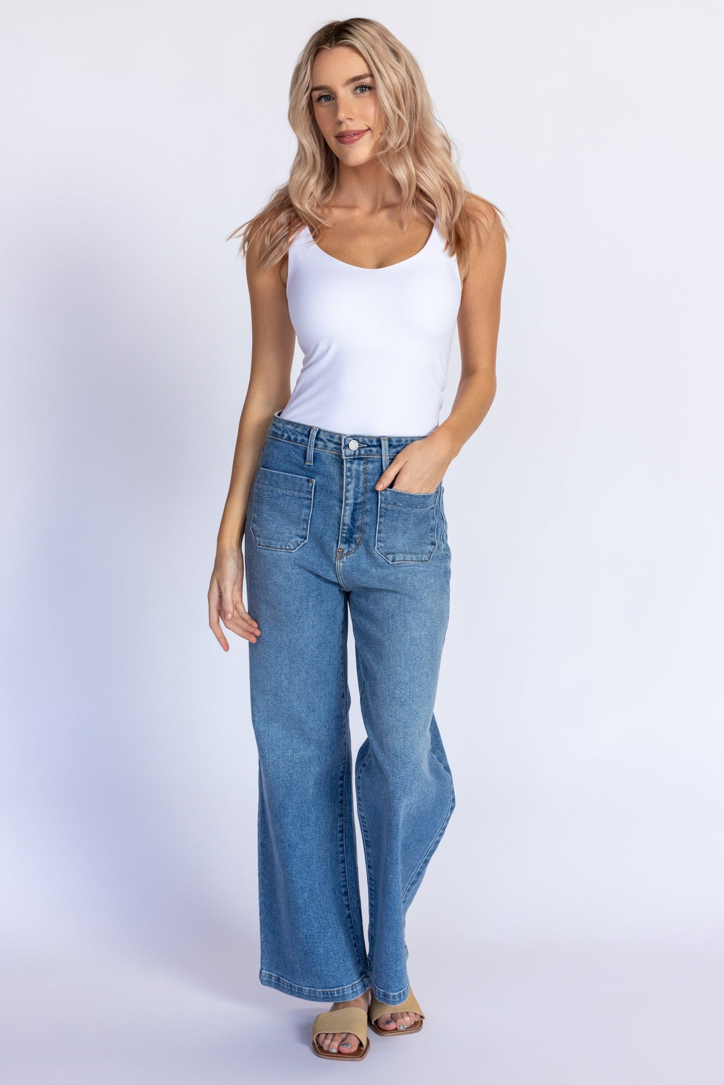 Patch Pocket Wide Leg