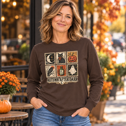 Autumn After Dark Vintage Stamp Crewneck